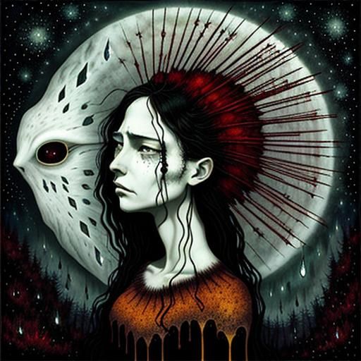 Vibrant Image of Despair and Anguish