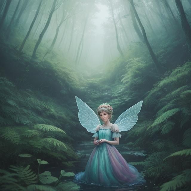 Airbrushed Oil Painting of Topsy Turvy Pastel Forest