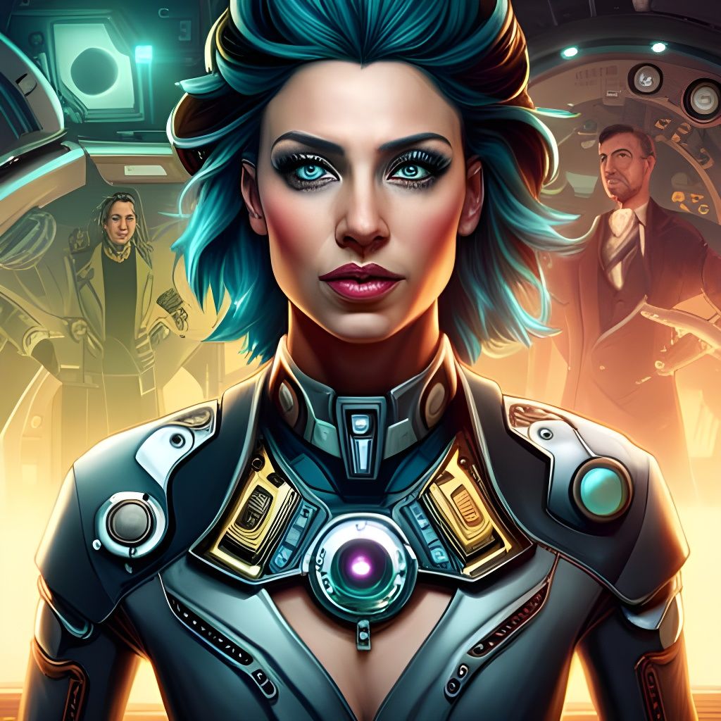 Cybernetic Scientist Portrait in Cyberpunk Style