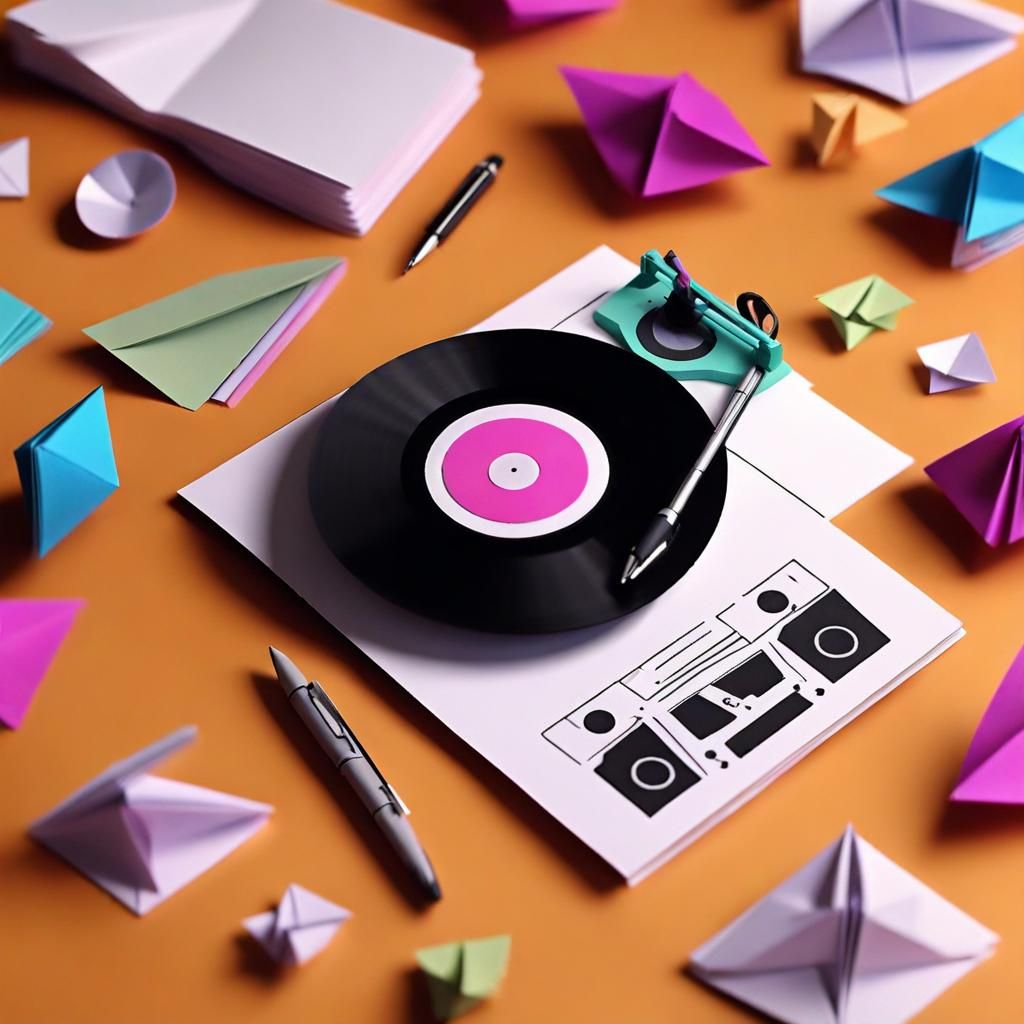 DJ Setup in Origami Papercraft Style