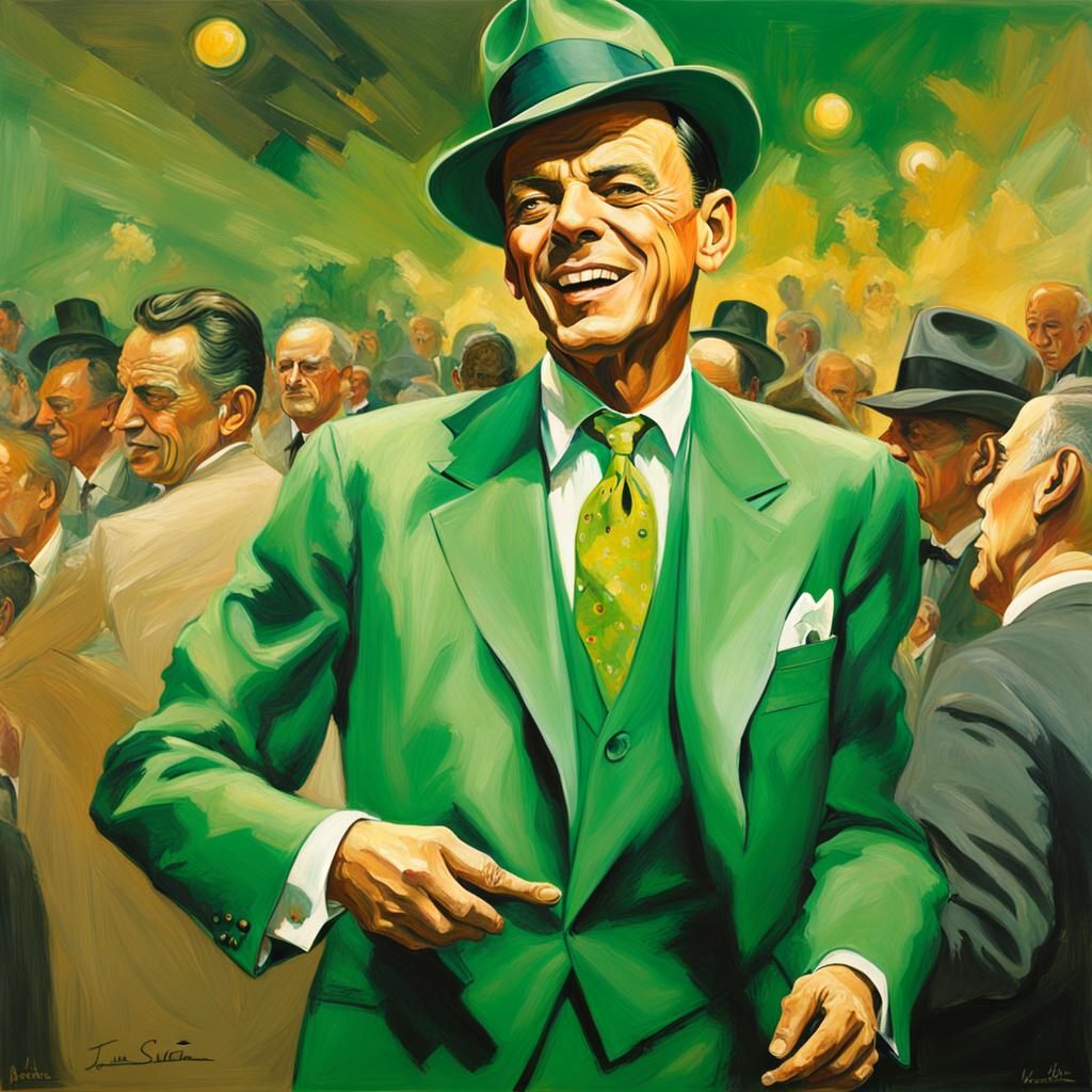 Sinatra and Astaire in Toulouse-Lautrec Style