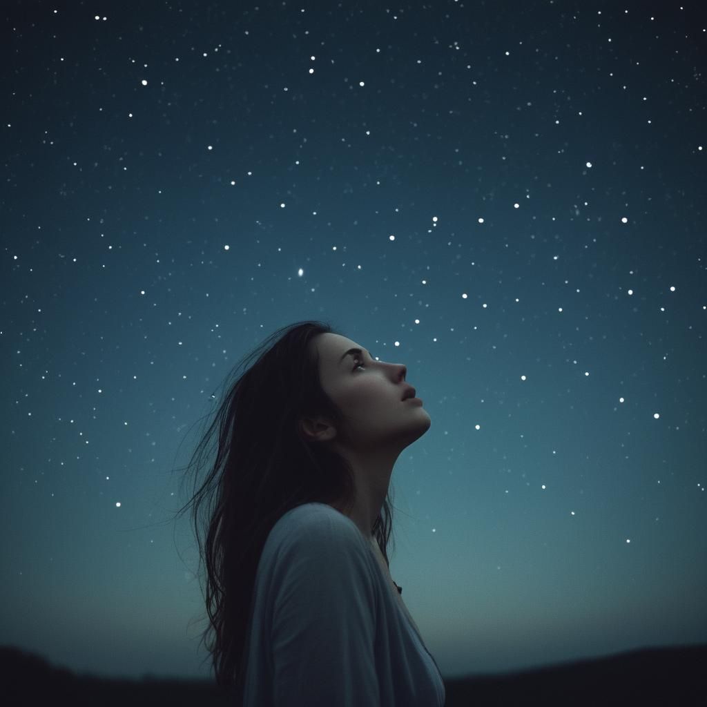 Sad Woman Watches Infinite Stars