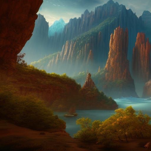 Fantastical Utah Landscape in Detailed Matte Painting