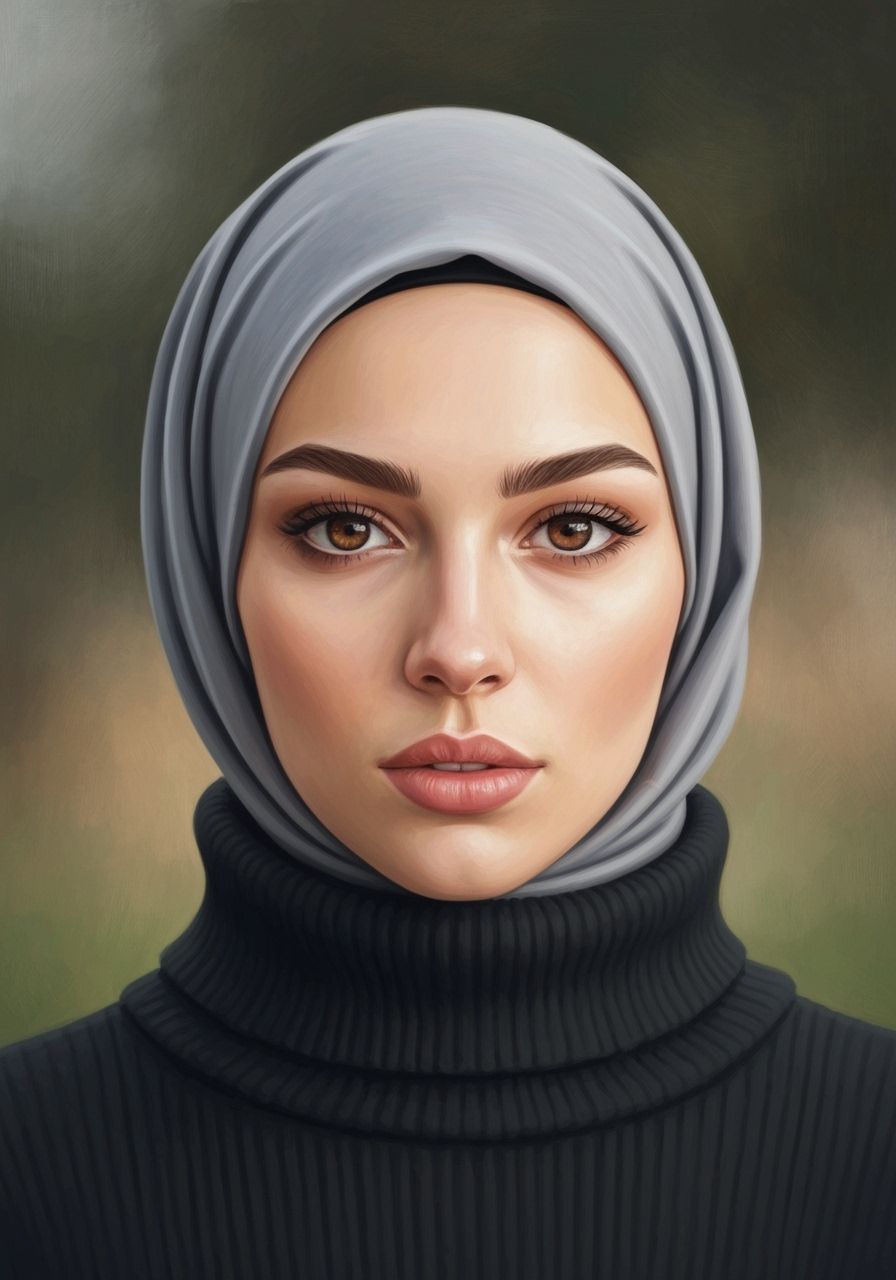 Stylish Czech Woman in Hijab Portrait