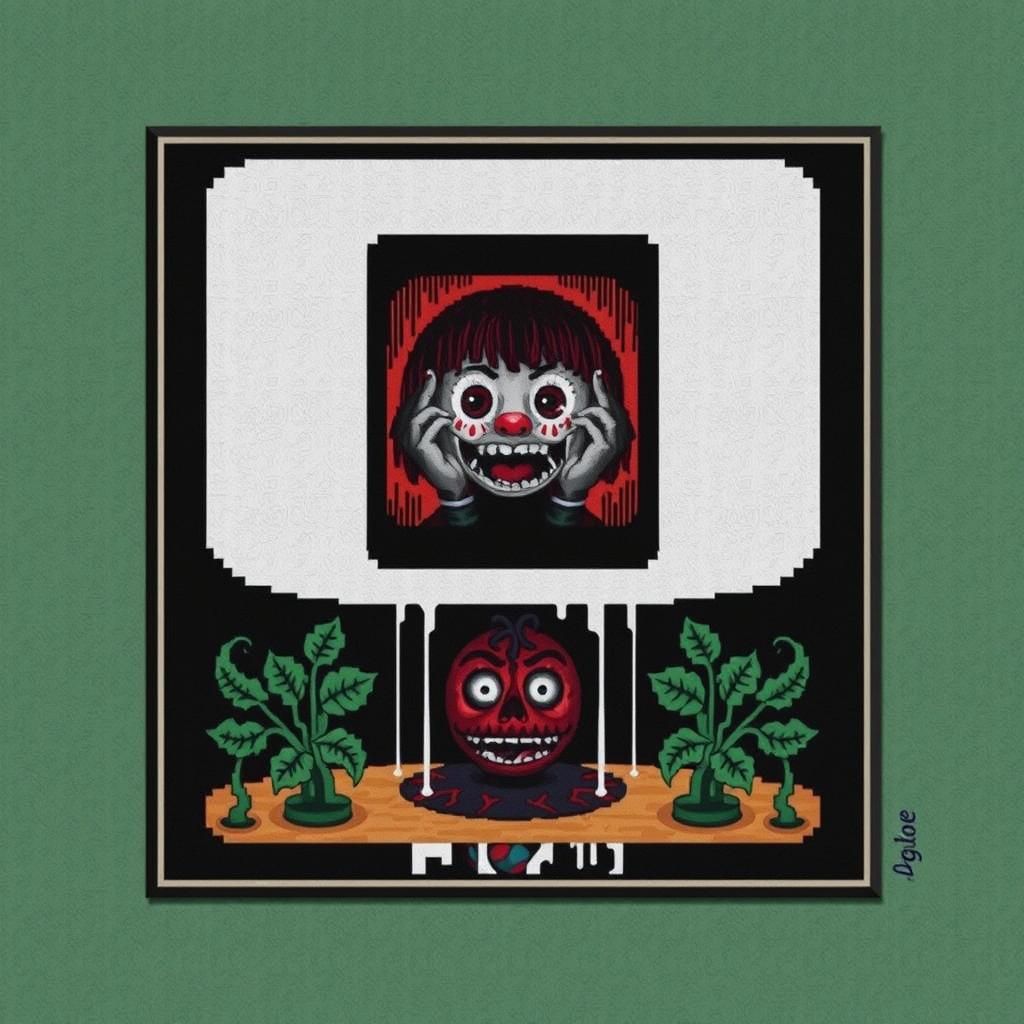 Surreal Nightmare at Fun Land: 8-bit Pixel Art