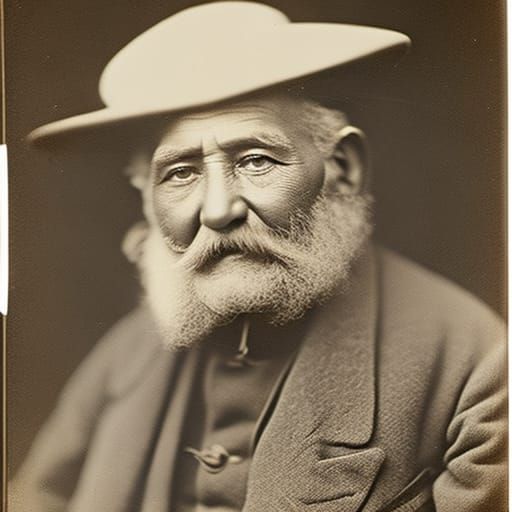 Old Man in Sepia: A 1900s Style Photograph