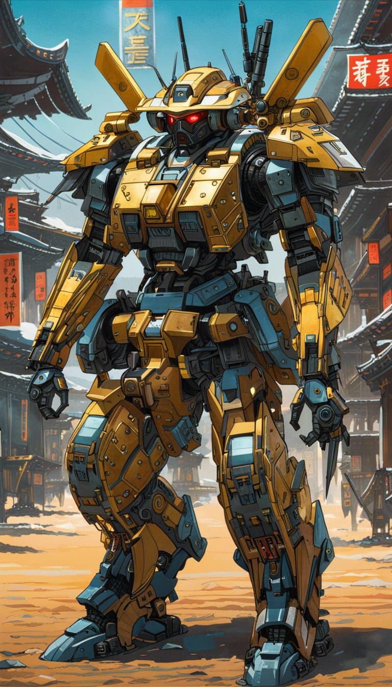 Futuristic Samurai Mech Suit