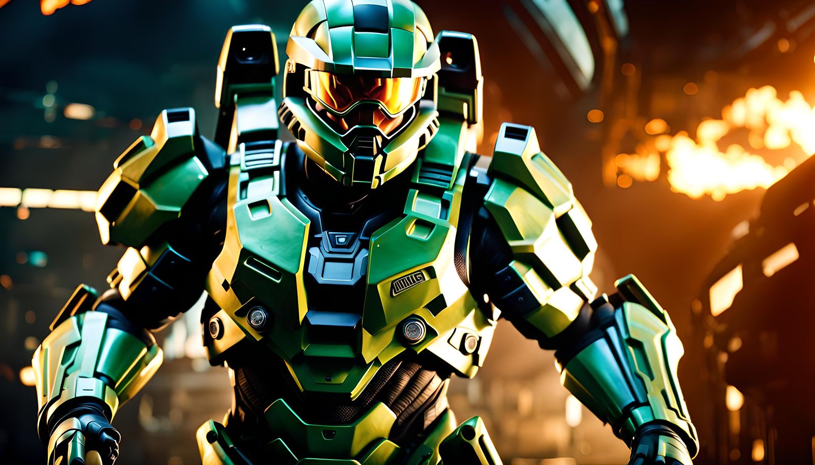 Photorealistic Master Chief in Epic Battle Scene