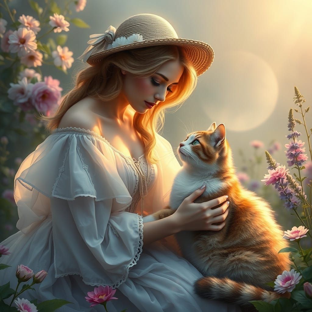 Whimsical Garden Encounter in Ethereal Fantasy