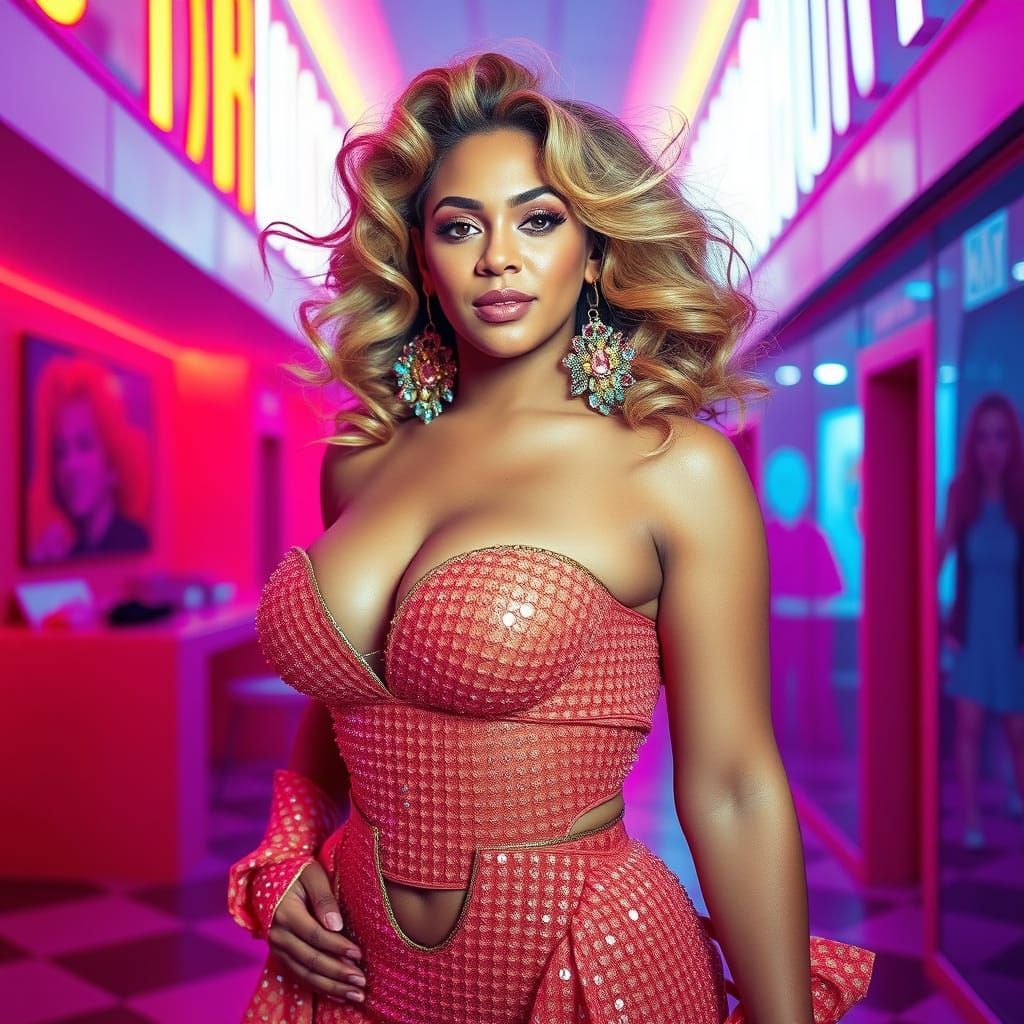 Beyonce in Pop Art Style by Andy Warhol