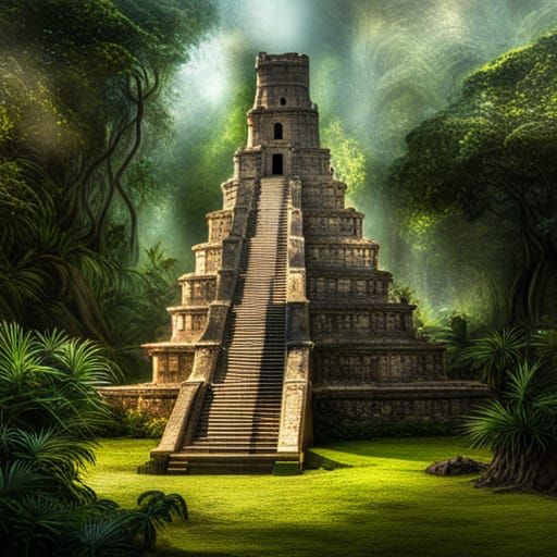 Mayan temple in the jungle