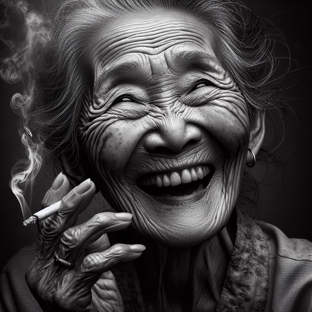 Wisdom and Joy in a Photorealistic Portrait