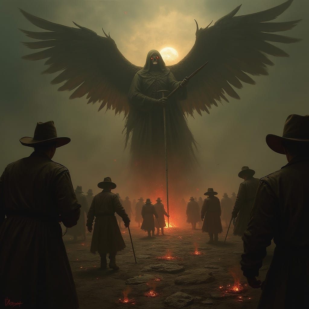 Bosch-Style Hell Scene in Sinister New Year 2025 Atmosphere