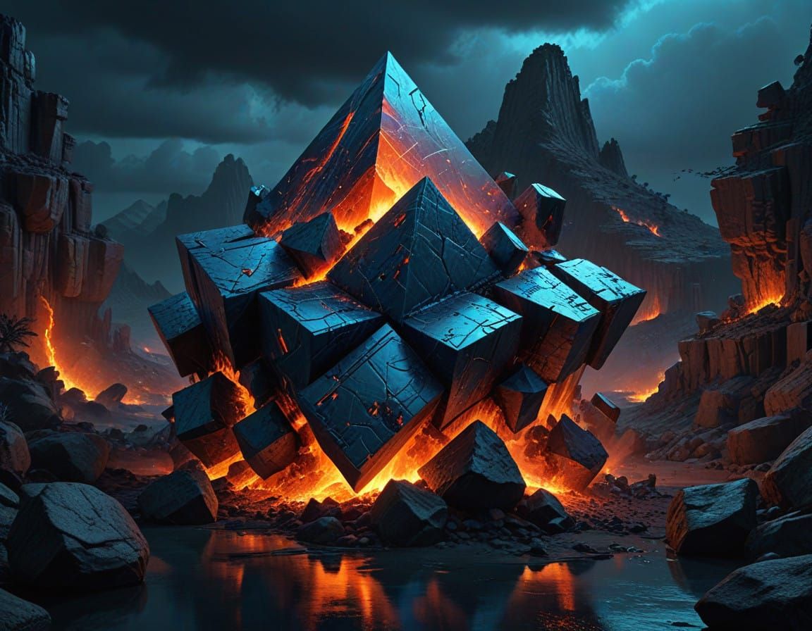 Epic Prehistoric Landscape in Film Noir HDR