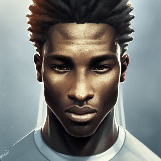 Detailed Portrait of a Black Soccer Player