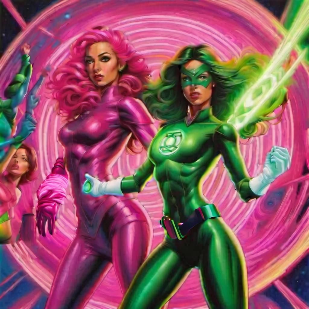 Neon Disco Scene with Fluorescent Green Belt