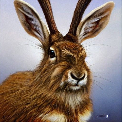 Jackalope Card Player in Gurney Style