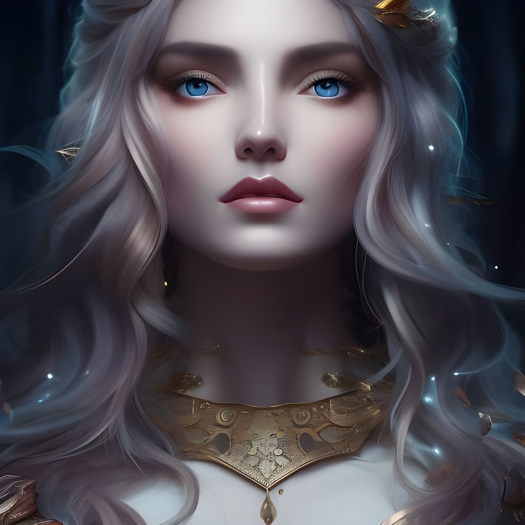 Beautiful Elf Girl in Forest, Hyperdetailed Fantasy Art