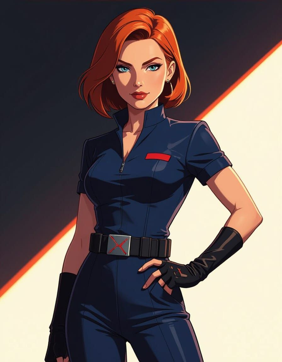Gwen Tennyson Poses in Tactical Jumpsuit as Digital Painting