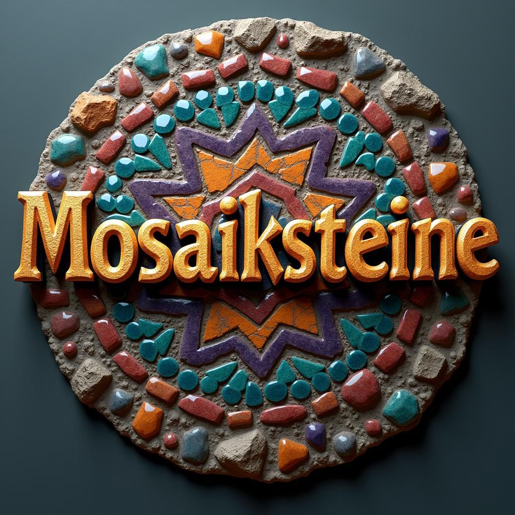 Mosaic Stone Logo in Matte Painting Style