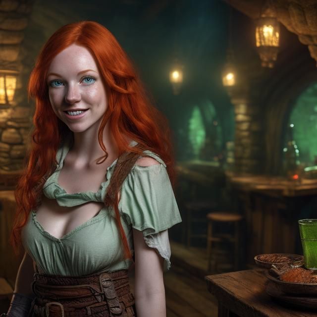 Ruby is the barmaid and the owner of the local tavern and Inn known as the Sleeping Dragon Inn.