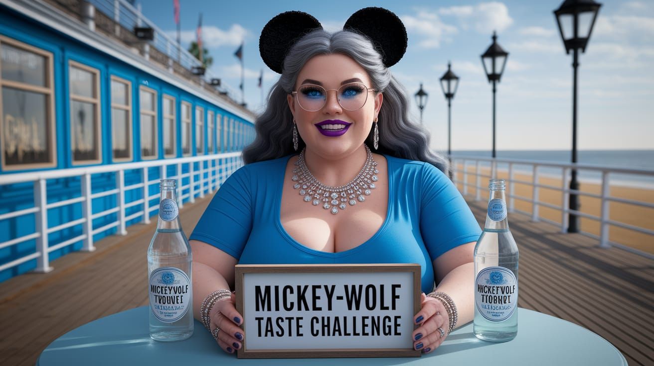 Sultry Woman Smizes at Beach Boardwalk Taste Challenge