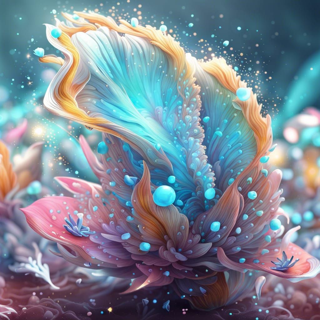 Luminous Liquid Creature in Fantasy Setting