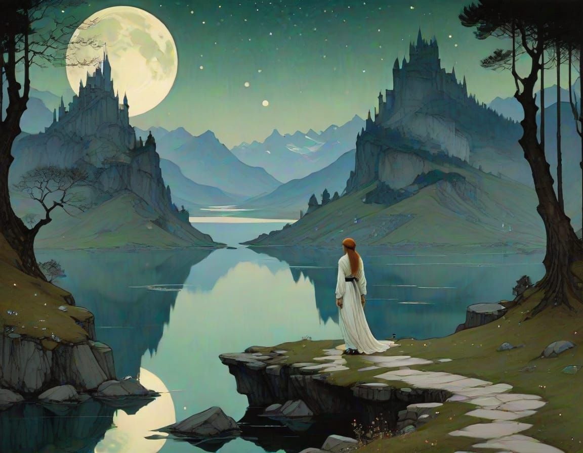 Ethereal Fairytale Scene in Dreamy Matte Painting