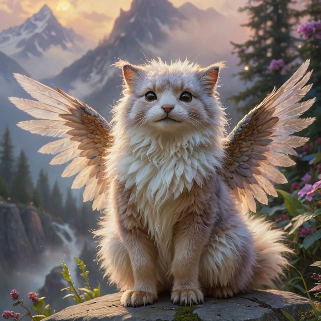 Ethereal Furry Creature in a Dreamy Landscape