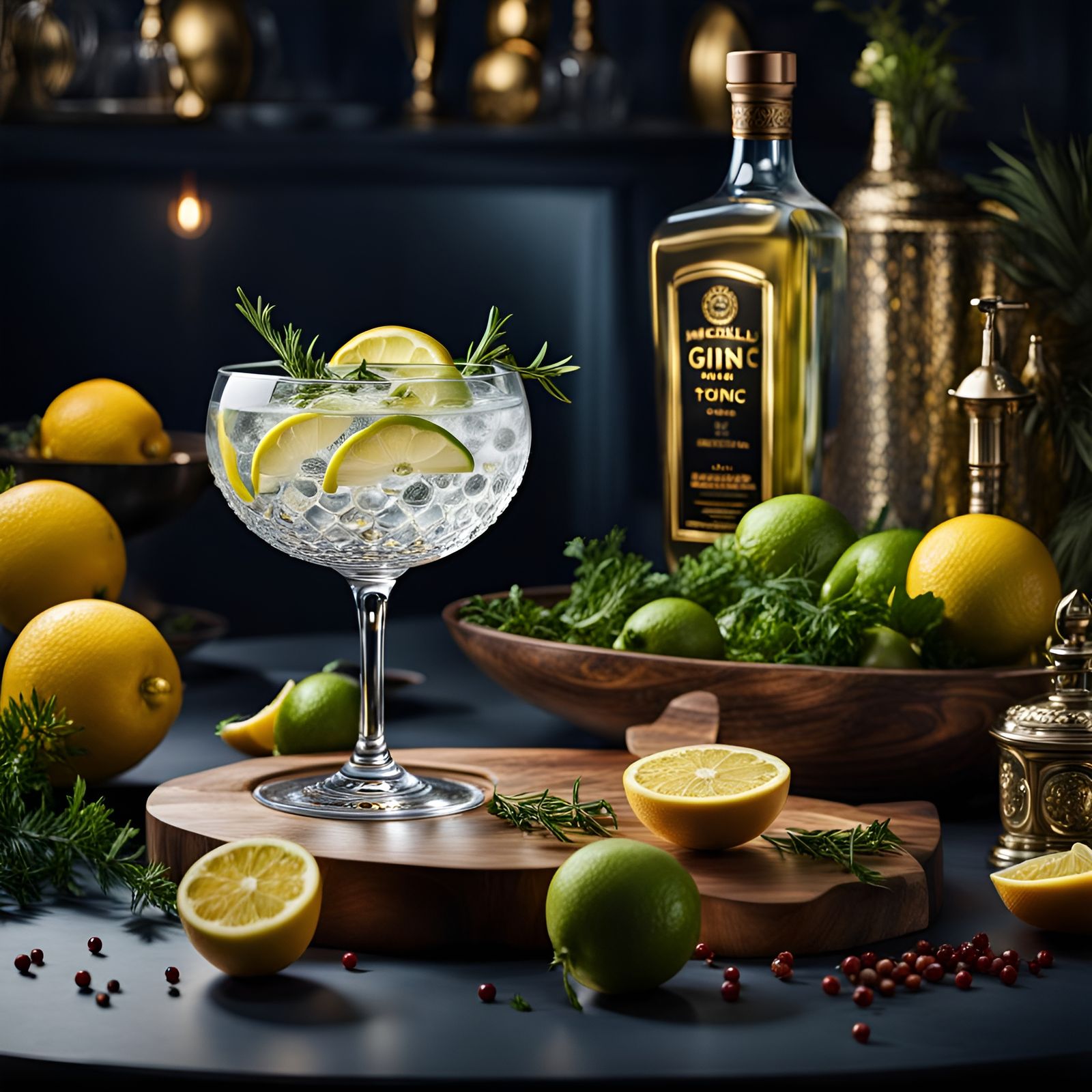 Molecular Gin and Tonic: 8K Ultra-Realistic Food Photography
