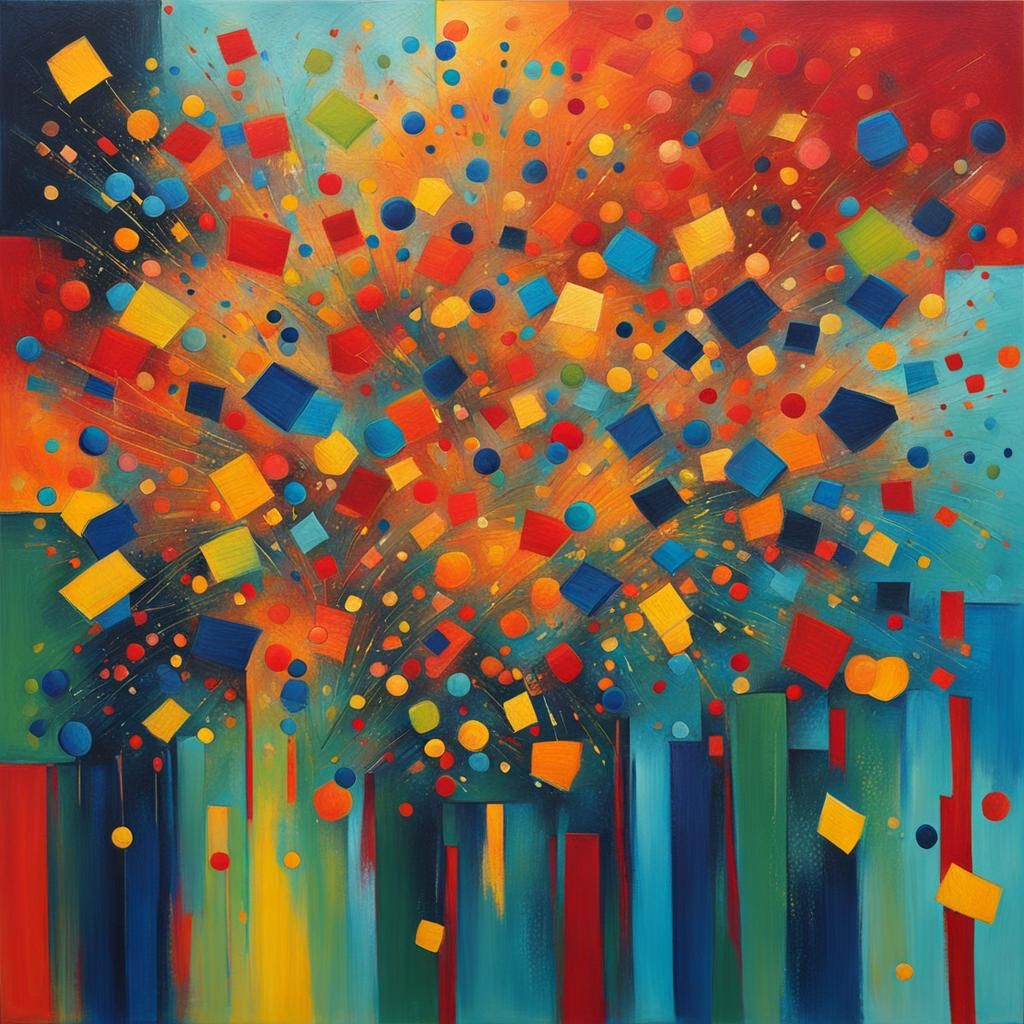 Abstract Celebration in Complementary Colors