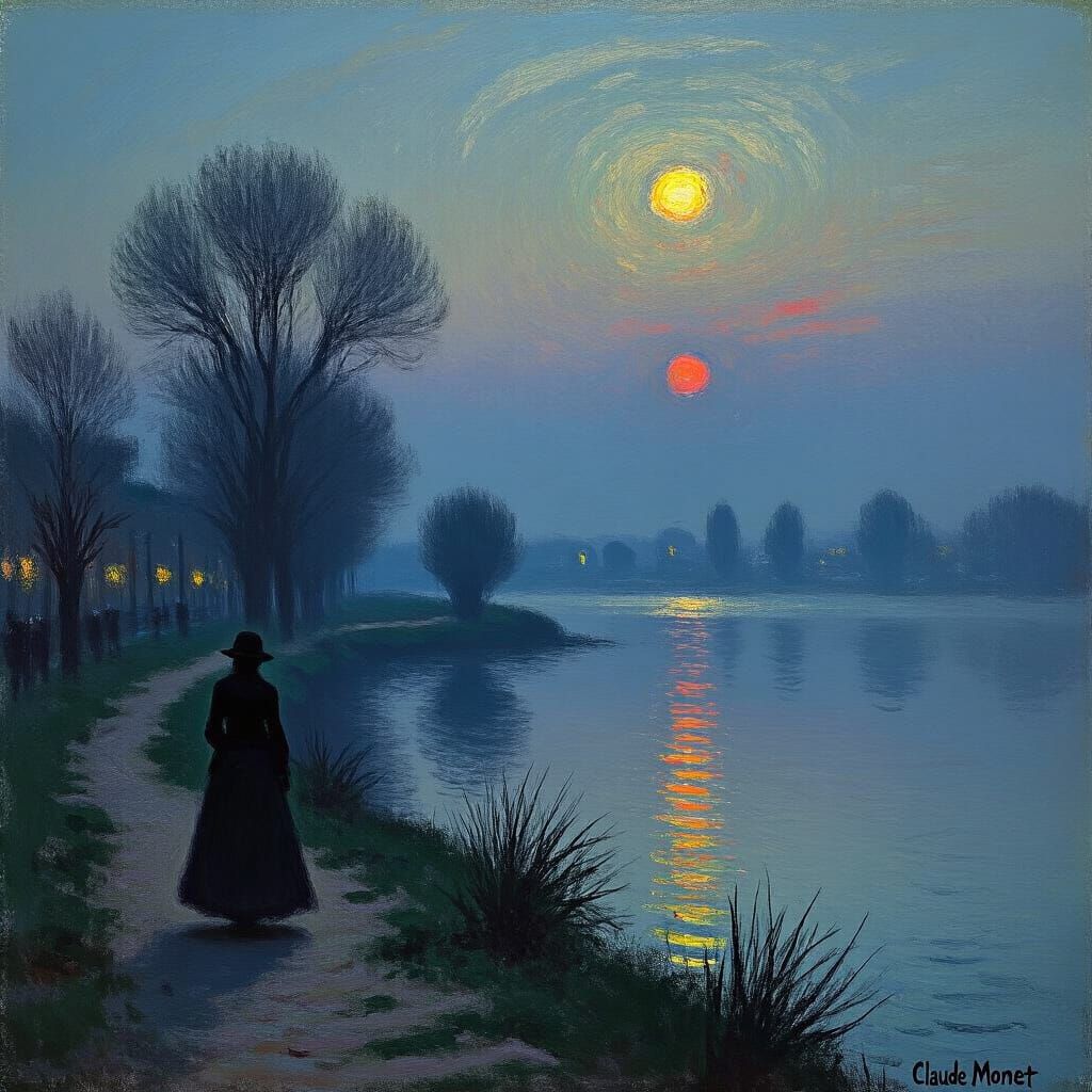 Grimdark Scene in Impressionist Style