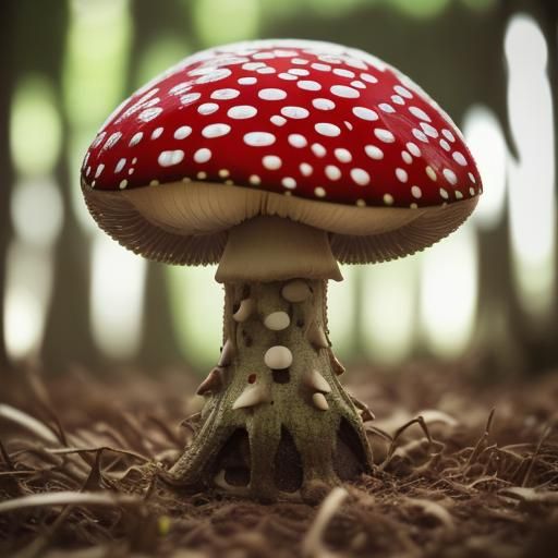 Amanita Muscaria Mushroom Logo in Sharp Focus