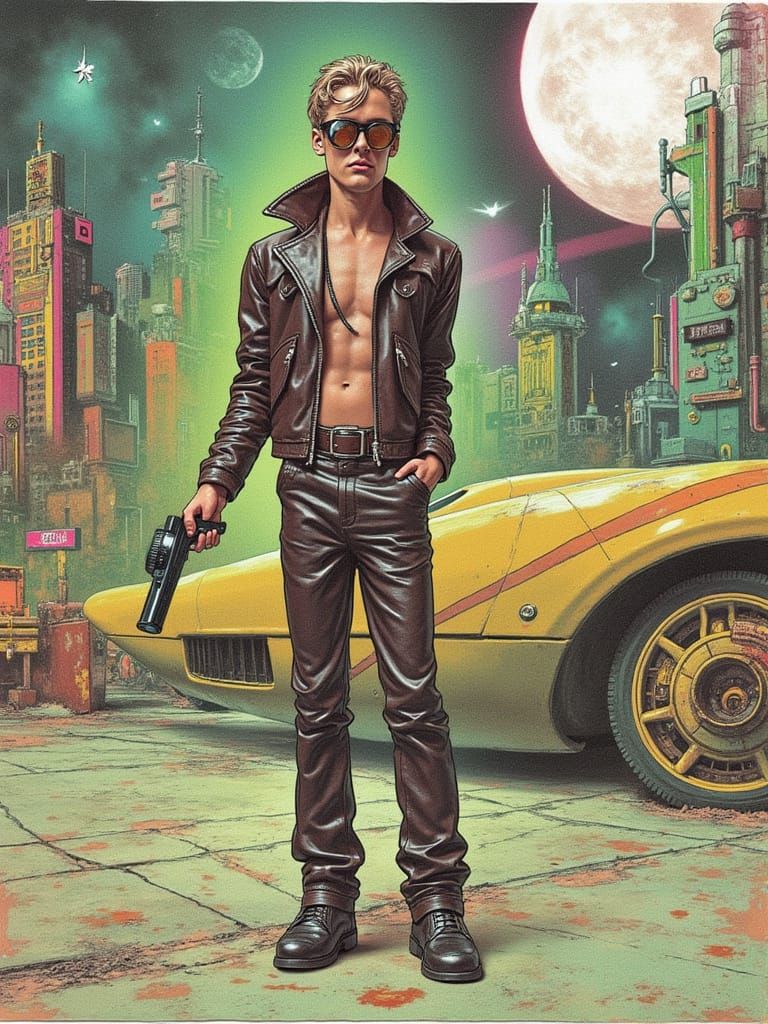 Cyberpunk Spy Camera in Neon Cityscape