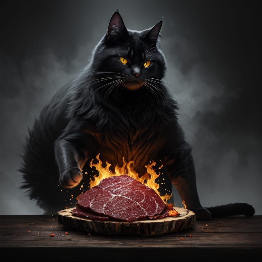 Ethereal Cat Fused With Meat Masterpiece