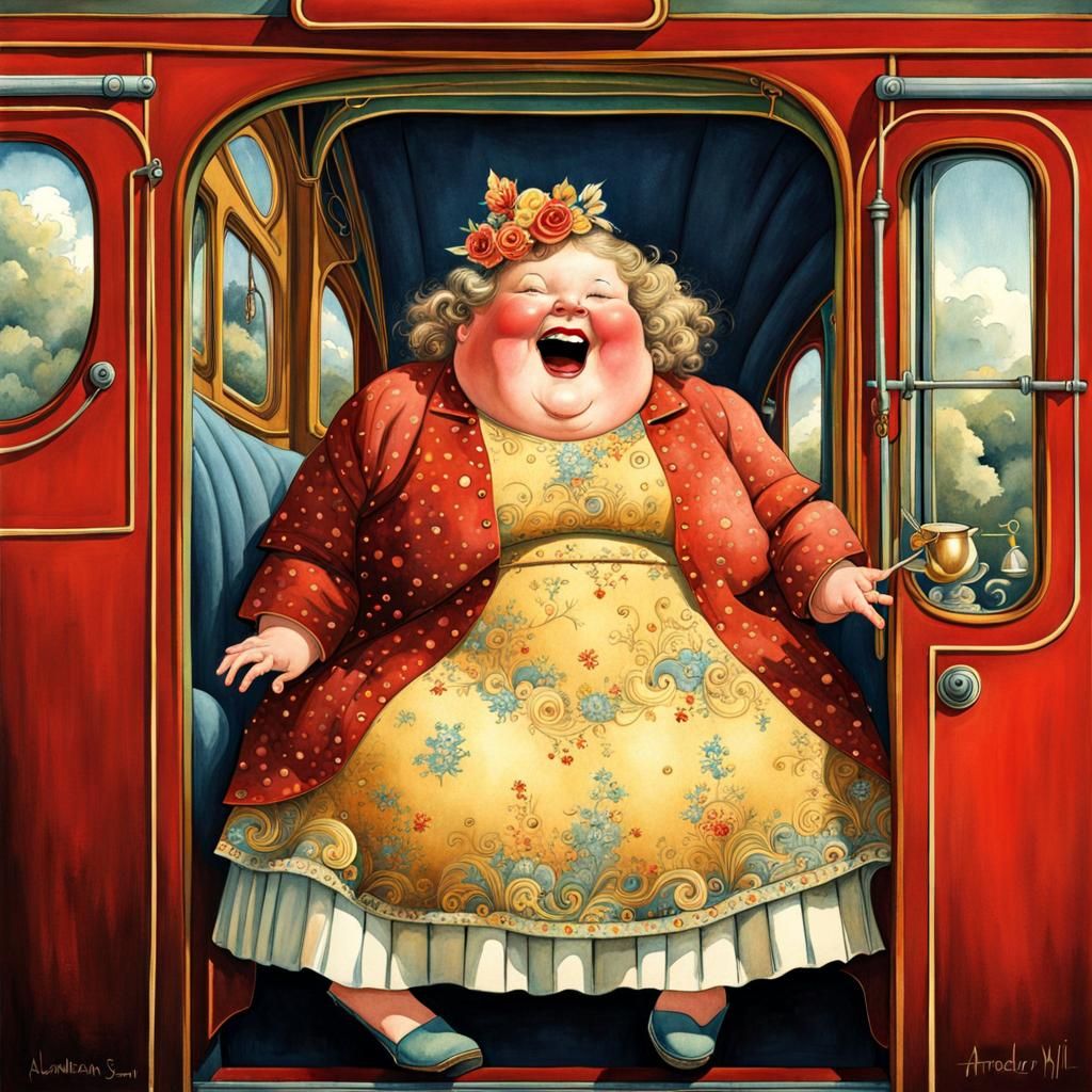 Laughing Madam on a Children's Train