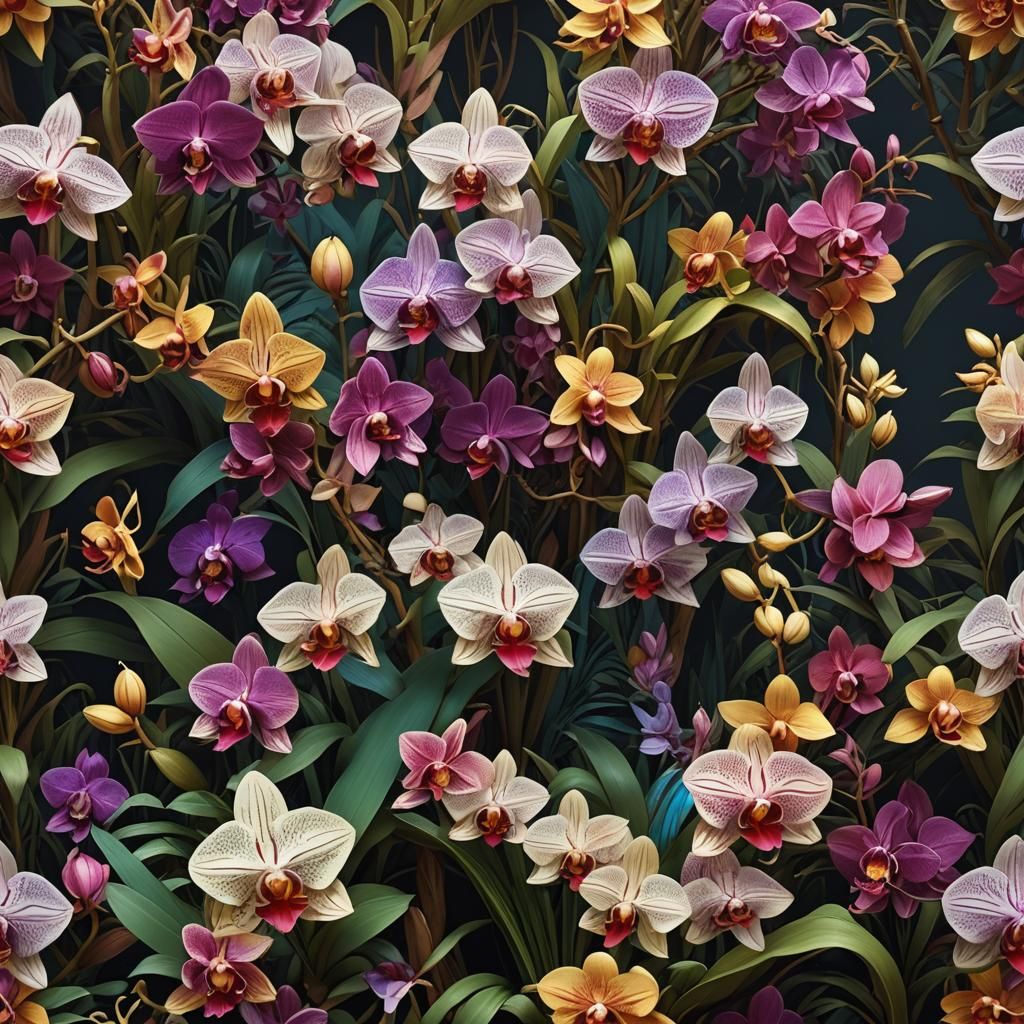 Multicolored Orchids Pop-Up Book: Detailed Matte Painting