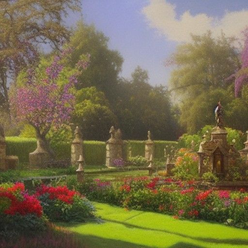 Gothic Garden as Oil Painting