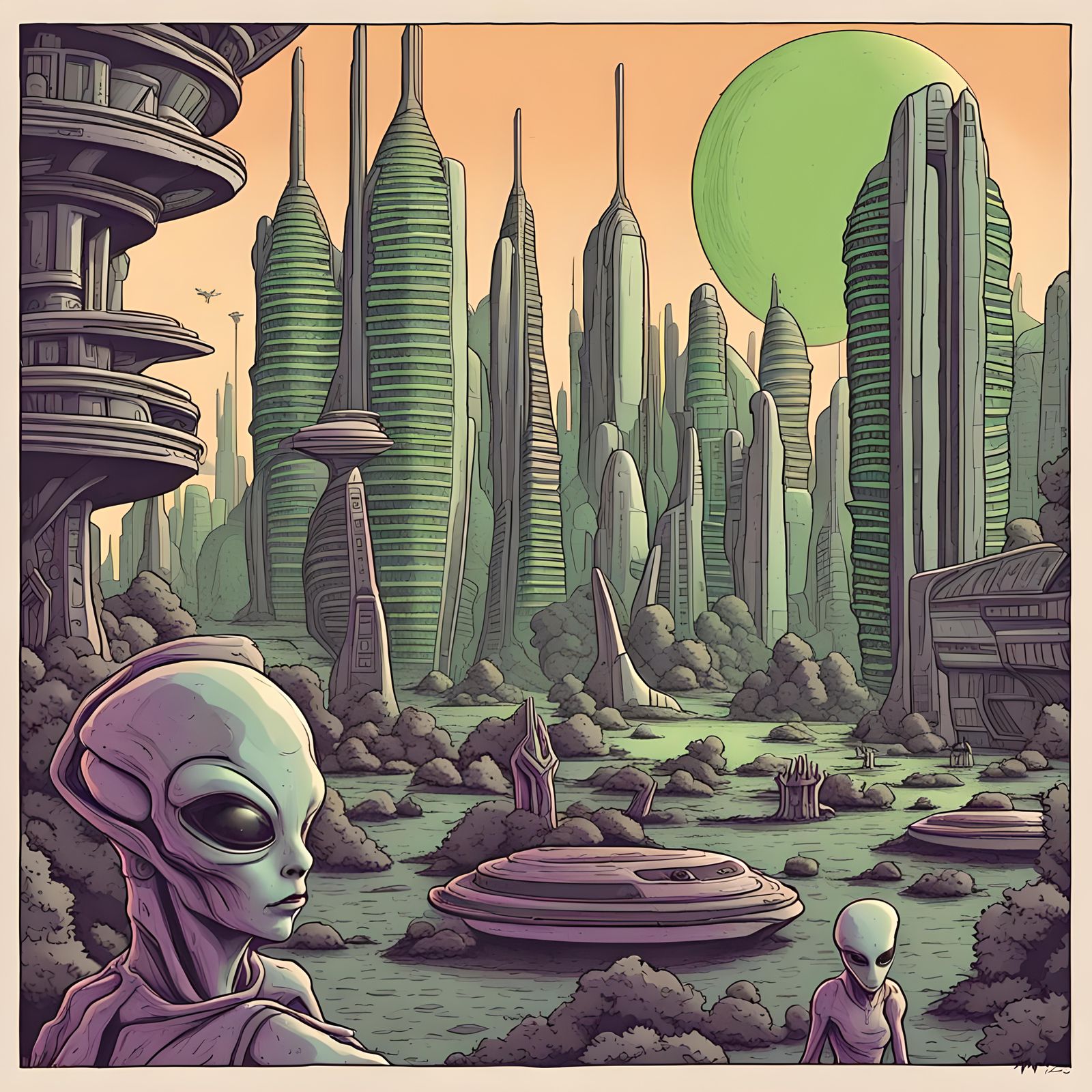 Alien Takeover: Futuristic Cityscape