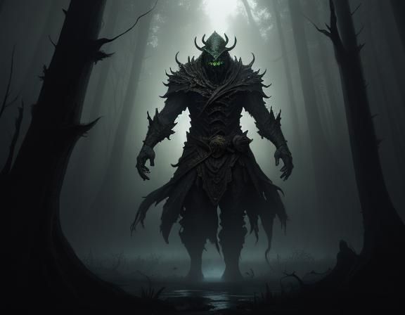 Bullywug in Swamp: Dark Fantasy Concept Art