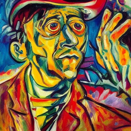 Surreal Melting Scream: An Expressionist Oil Painting