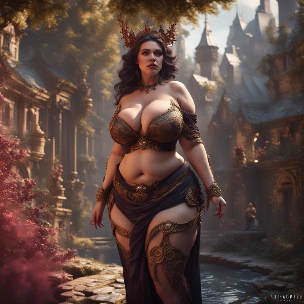 Fantastical Plus Sized Ladies in Detailed Matte Painting
