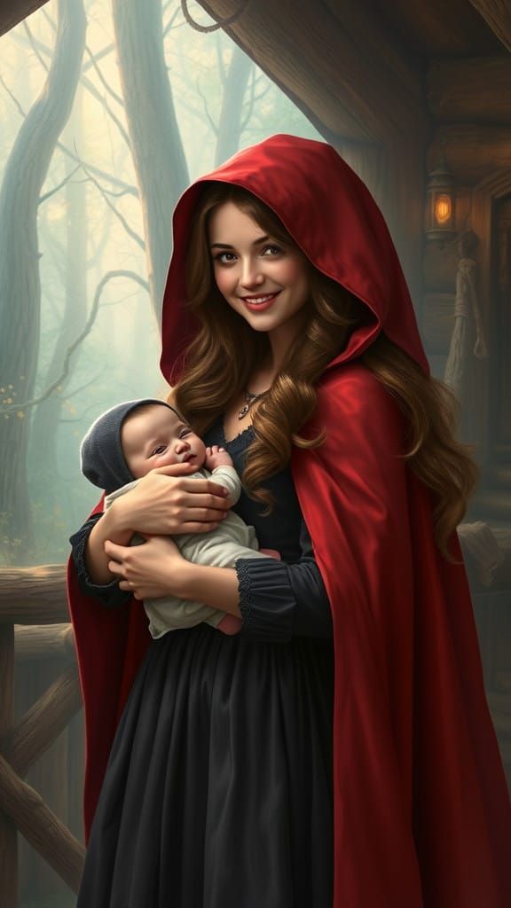 Motherly Love in an Ethereal Fantasy Cabin