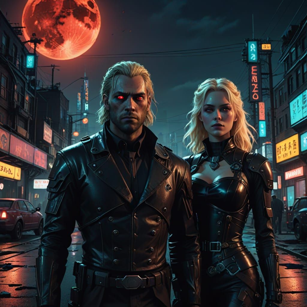 Futuristic Gothic Man Meets Plus-Size Blonde Goddess in Cybe...