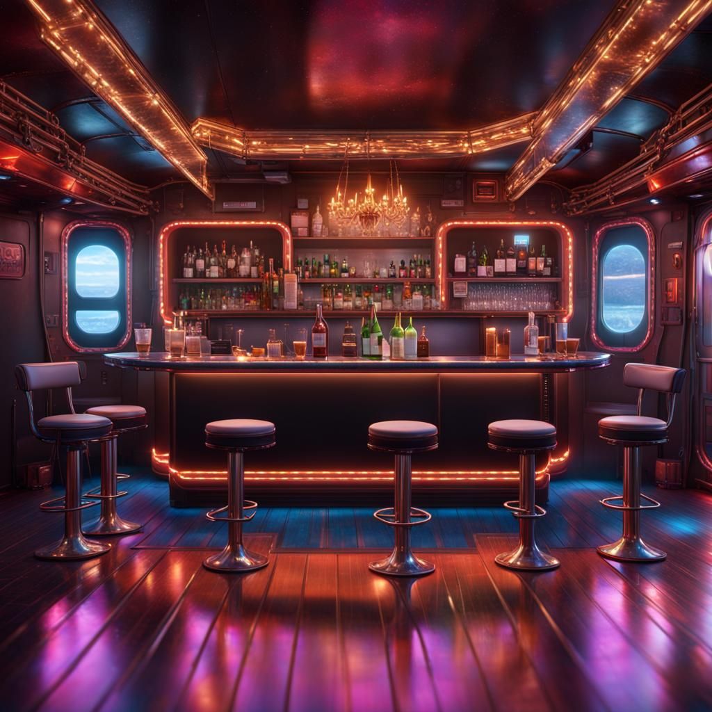 Bar and Dance Floor in a Semi Truck Trailer