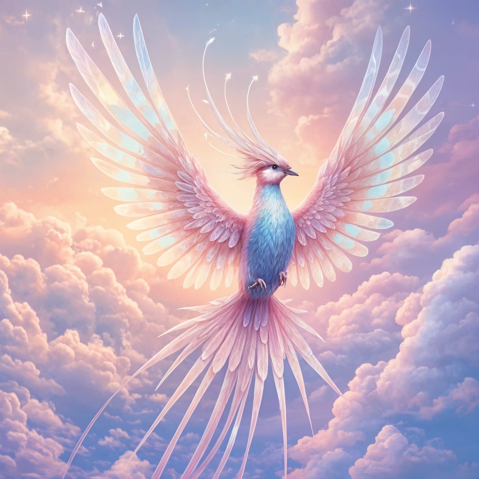 Majestic Phoenix in Pastel Wonderland