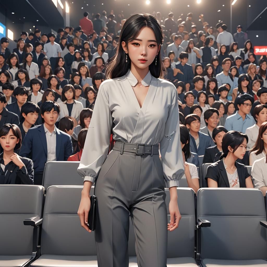 Korean Girl Attends Film Screening in Anime Style