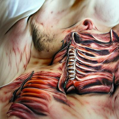 Hyperrealistic Gnarly Rib Cage Horror