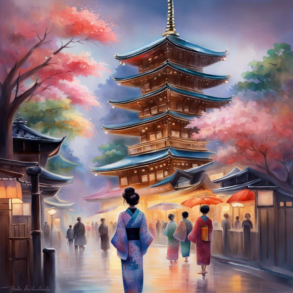 Iconic old street in japan