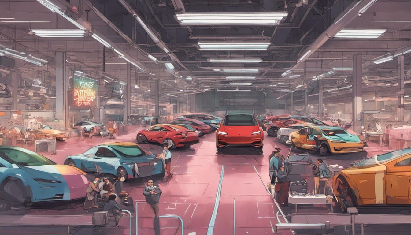 Tesla Factory Birthday with Cybertruck Cake